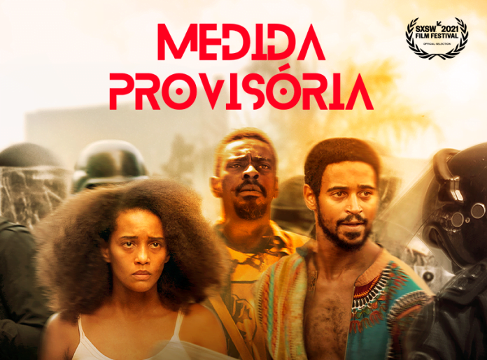 Cartaz Filme Medida Provisória com Alfred Enoch, Taís Araújo e Seu Jorge.